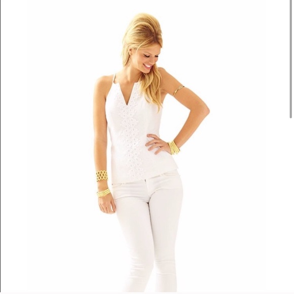 EUC Lilly Pulitzer Magnolia Top in white, size 00 - Picture 2 of 6